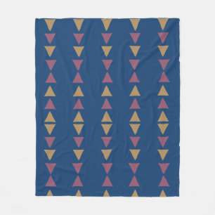 Blaue Geometrie Fleecedecke