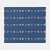 Blaue Geometrie Fleecedecke (Vorderseite (Horizontal))