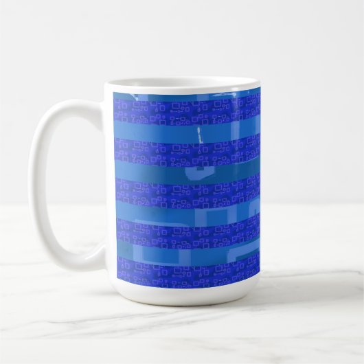 Blaue Geometrie Kaffeetasse (Links)