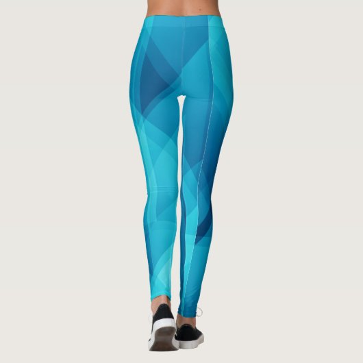 Blaue Geometrie Leggings (Rückseite)