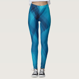 Blaue Geometrie Leggings