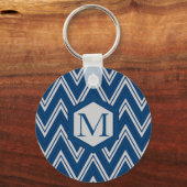 Blaue Geometrie Schlüsselanhänger (Vorderseite)