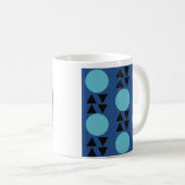 Blaue geometrisch abstrakte moderne Tasse (VorderseiteRechts)