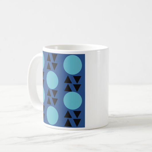 Blaue geometrisch abstrakte moderne Tasse (Vorderseite Links)