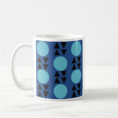 Blaue geometrisch abstrakte moderne Tasse (Links)