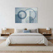 Blaue geometrische Abstrakte Formen Wasserfarben K Leinwanddruck