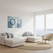 Blaue geometrische Abstrakte Formen Wasserfarben K Leinwanddruck