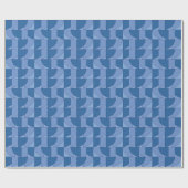 Blaue geometrische Abstrakte Kunst Geschenkpapier (Flach)