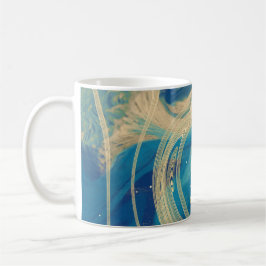 Blaue geometrische Abstrakte Waves Kaffeetasse