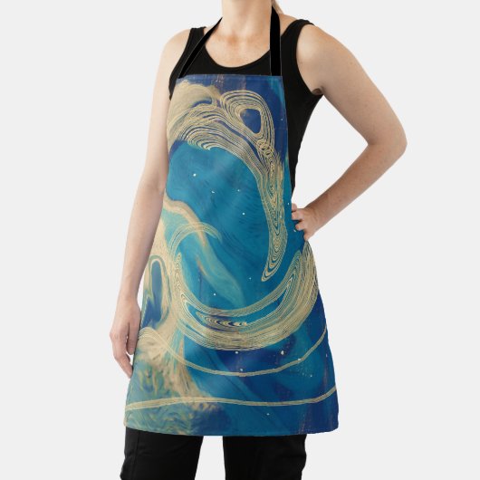 Blaue geometrische Abstrakte Waves Schürze (InSitu)
