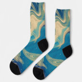 Blaue geometrische Abstrakte Waves Socken (Linkes Detail)