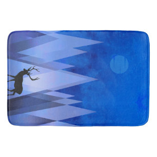 BLAUE GEOMETRISCHE BERGE DEER BADEMATTE
