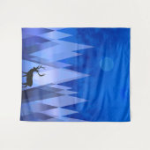 BLAUE GEOMETRISCHE BERGE DEER WANDTEPPICH (Vorderseite (Horizontal))
