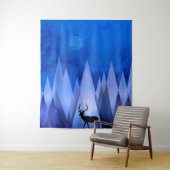BLAUE GEOMETRISCHE BERGE DEER WANDTEPPICH (Beispiel)