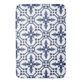 Blaue geometrische dekorative marokkanische Fliese Badematte (Vorderseite Vertikal)