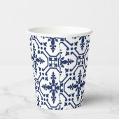 Blaue geometrische dekorative marokkanische Fliese Pappbecher (Rechts)