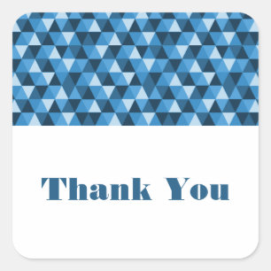 Blaue geometrische Dreiecke Danke Stickers