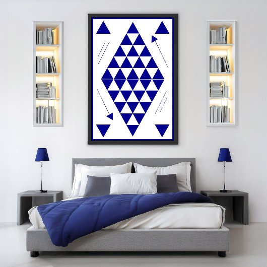 Blaue geometrische Dreiecke Poster