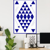 Blaue geometrische Dreiecke Poster (Heimbüro)