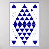 Blaue geometrische Dreiecke Poster (Vorne)