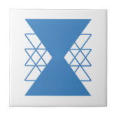 Blaue geometrische Formen Fliese (Vorderseite)