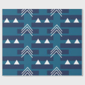 Blaue geometrische Formen Geschenkpapier (Flach)