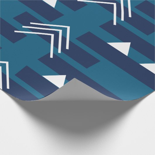 Blaue geometrische Formen Geschenkpapier (Ecke)