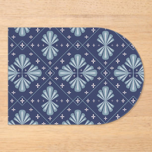 Blaue geometrische Formen Muster Acryleinladungen