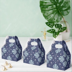 Blaue geometrische Formen Muster  Geschenkschachtel
