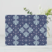Blaue geometrische Formen Muster Karte (Stehend Vorderseite)