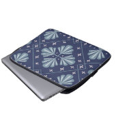 Blaue geometrische Formen Muster Laptopschutzhülle (Vorne Knopf)