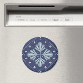 Blaue geometrische Formen Muster  Magnet (In Situ (Geschirrspüler))