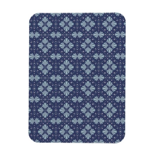 Blaue geometrische Formen Muster  Magnet (Vertikal)