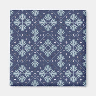 Blaue geometrische Formen Muster  Magnet
