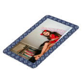 Blaue geometrische Formen Muster  Magnet (Linke Seite)