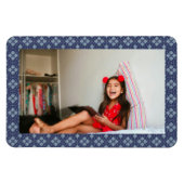 Blaue geometrische Formen Muster  Magnet (Horizontal)