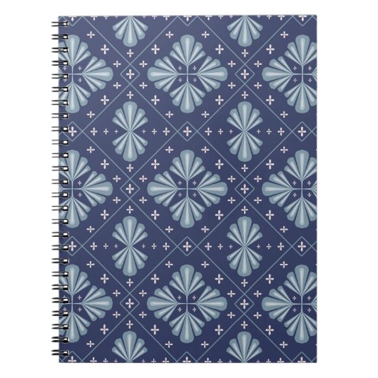 Blaue geometrische Formen Muster  Notizblock (Vorderseite)