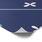Blaue geometrische Formen Muster Poster (Ecke)