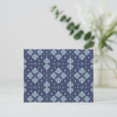 Blaue geometrische Formen Muster  Postkarte (Stehend Vorderseite)