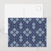 Blaue geometrische Formen Muster  Postkarte (Vorne/Hinten)