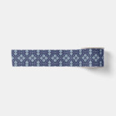 Blaue geometrische Formen Muster Satinband (Vorderseite)