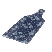 Blaue geometrische Formen Muster  Schneidebrett (Ecke)