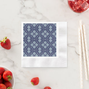 Blaue geometrische Formen Muster Serviette