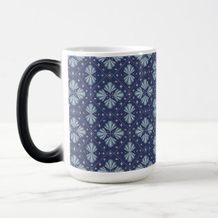 Blaue geometrische Formen Muster Verwandlungstasse