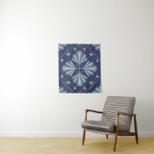 Blaue geometrische Formen Muster Wandteppich (Beispiel)