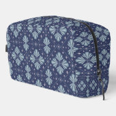 Blaue geometrische Formen Muster Waschbeutel (Rechte Ecke)