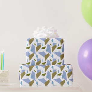 Blaue geometrische Formen Nahtloses Muster Geschenkpapier