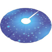 Blaue geometrische Formen Polyester Weihnachtsbaumdecke (Schrägansicht)