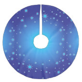 Blaue geometrische Formen Polyester Weihnachtsbaumdecke (Vorderseite)