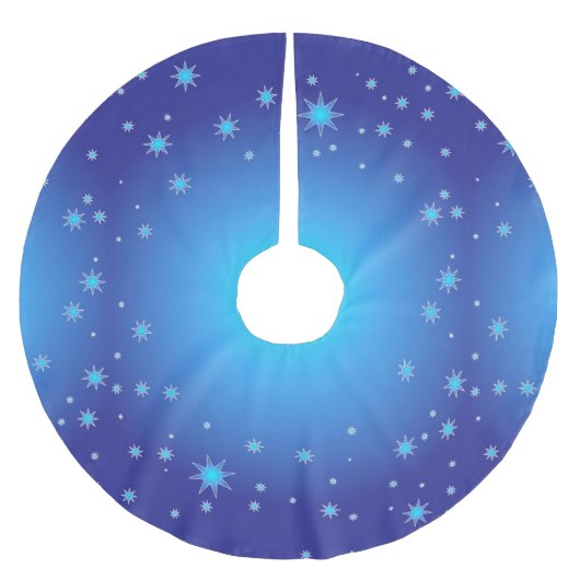 Blaue geometrische Formen Polyester Weihnachtsbaumdecke (Vorderseite)